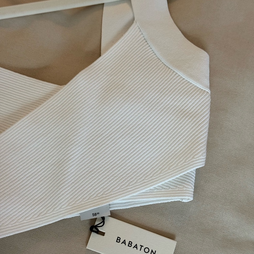 Babaton Ivory Ribbed Top - Picture 2 of 3